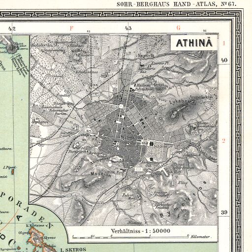 Sohr-Berghaus Hand-Atlas (1892)
67a. Athene / Athens