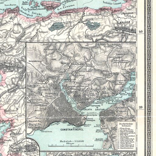 Sohr-Berghaus Hand-Atlas 1892 (100)
72a. Constantinopel / Constantinople