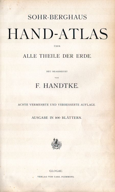 Sohr-Berghaus Hand-Atlas 1895 (100)
Titelpagina / Title page