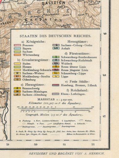 Sohr-Berghaus Hand-Atlas 1908 (50)
10. Duitsland (detail) / Germany (detail)