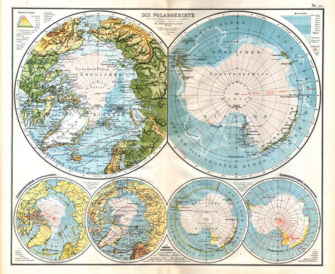 Universal Hand-Atlas Dr. A. Berg (±1906)
50. Die Polargebiete
Poolgebieden / Polar regions