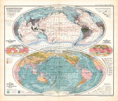 Sohr-Berghaus, Handatlas, 9. Aufl.
3. Meeresströmungen, Niederschläge
Zeestromen, neerslag
Sea currents, precipitation