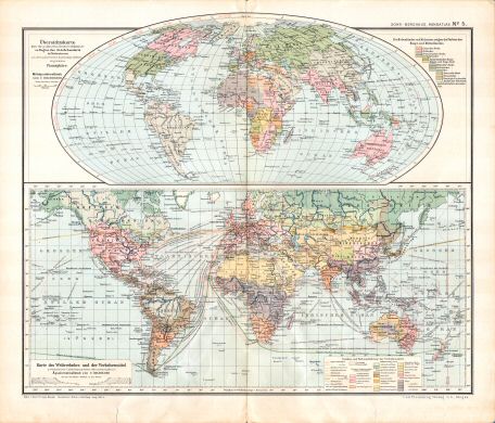 Sohr-Berghaus, Handatlas, 9. Aufl.
5. Politische Besitzverhältnisse
Staatkundige kaart van de wereld
Political map of the world