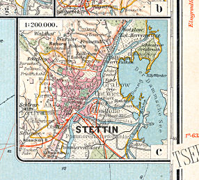Sohr-Berghaus, Handatlas, 9. Aufl.
11c. Stettin (1903/04)
Stettin (Szczecin)