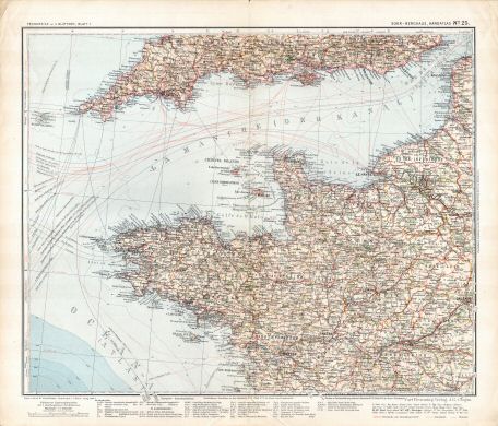 Sohr-Berghaus, Handatlas, 9. Aufl.
25. Frankreich, Blatt 1
Frankrijk, blad 1 / France, sheet 1