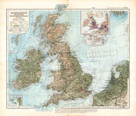 Sohr-Berghaus, Handatlas, 9. Aufl.
29. Grossbritannien und Irland, Niederlande und Belgien physisch
Groot-Brittanië en Ierland, Nederland en België, natuurkundig
Great Britain and Ireland, Netherlands and Belgium, physical