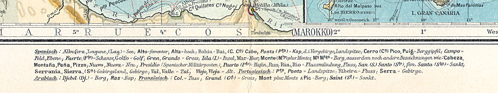 Sohr-Berghaus, Handatlas, 9. Aufl.
51. Spanien und Portugal (Pyrenäenhalbinsel) physisch (1904/05)
Tekst in benedenmarge / Bottom margin text