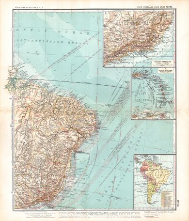 Sohr-Berghaus, Handatlas, 9. Aufl.
80. Süd-Amerika, Blatt 2
Zuid-Amerika, blad 2 / South America, sheet 2