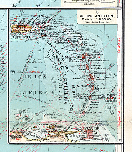 Sohr-Berghaus, Handatlas, 9. Aufl.
80b. Kleine Antillen
Kleine Antillen / Lesser Antilles