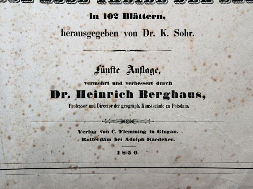 Sohr-Berghaus Universal-Handatlas NL, 1850
Titelpagina (detail)