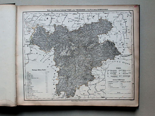 Sohr-Berghaus Universal-Handatlas NL, 1850
12. Karte der gefürsteten Grafschaft Tyrol, nebst Vorarlberg u. dem Fürstenthum Lichtenstein