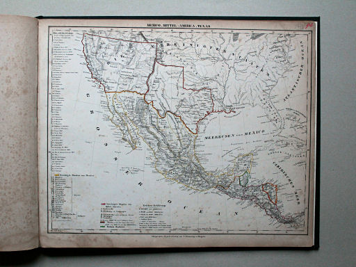 Sohr-Berghaus Universal-Handatlas NL, 1850
92. Mexico, Mittel America, Texas