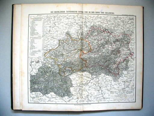 Sohr-Berghaus Hand-Atlas, Österreich (1884)
6. Die Kronländer Österreich unter und ob der Enns
und Salzburg