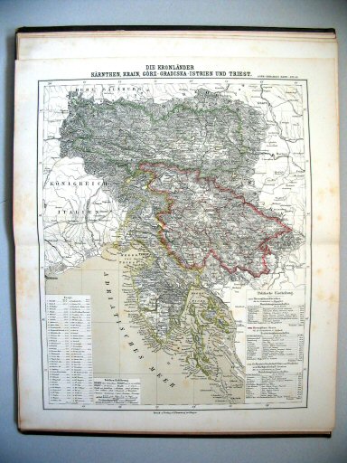 Sohr-Berghaus Hand-Atlas, Österreich (1884)
9. Die Kronländer Kärnthen, Krain,
Görz, Gradisca, Istrien und Triest