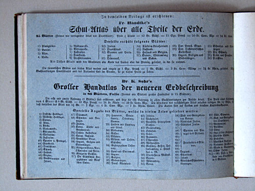 Sohr's Atlas von Deutschland, 1841
Achterkant binnenomslag / Back innner cover
