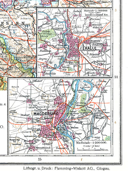 Ullsteins Weltatlas (1923)
8a. Halle  8b. Magdeburg
Halle, Magdeburg