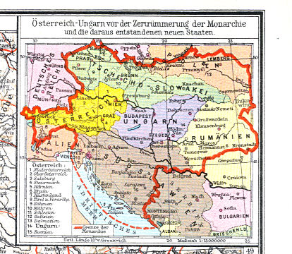Ullsteins Weltatlas (1923)
16b. Österreich-Ungarn ...
Oostenrijk-Hongarije / Austria-Hungary