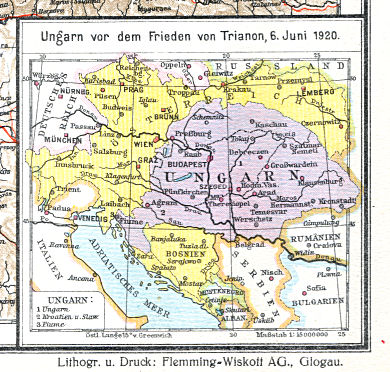 Ullsteins Weltatlas (1923)
17b. Ungarn vor dem Frieden von Trianon, 6. Juni 1920
Hongarije voor 1920 / Hungary before 1920