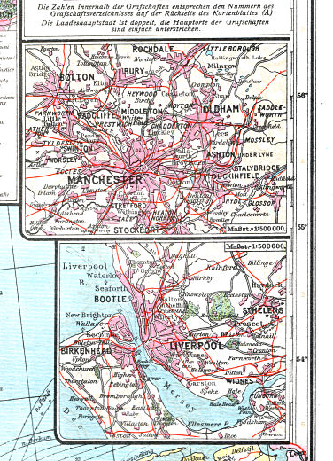 Ullsteins Weltatlas (1923)
22d. Manchester  22e. Liverpool
Manchester, Liverpool