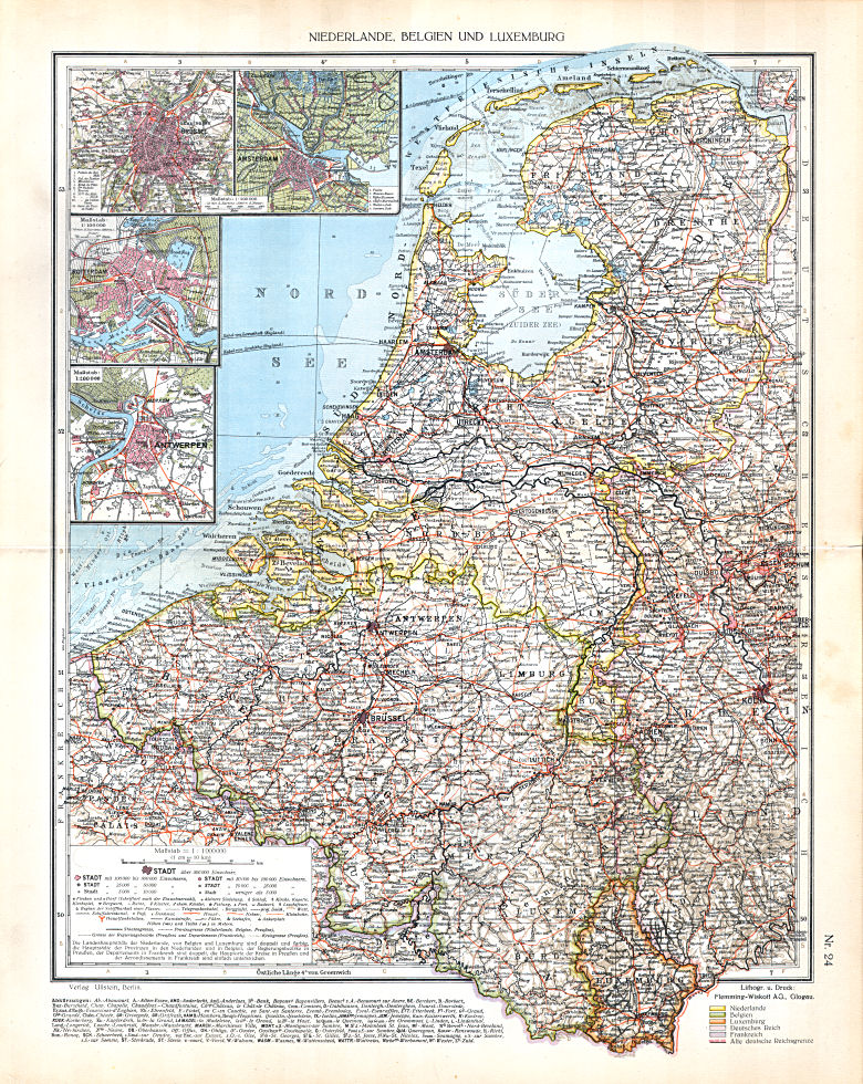 Ullsteins Weltatlas (1923)
24. Niederlande, Belgien und Luxemburg
Nederland, België en Luxemburg
Netherlands, Belgium and Luxemburg