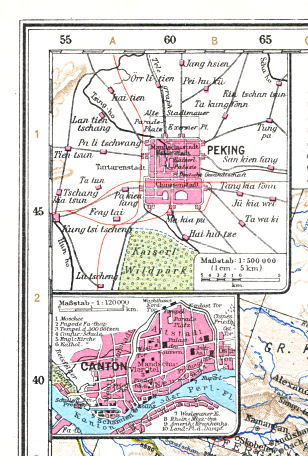 Ullsteins Weltatlas (1923)
33a. Peking  33b. Canton
Peking, Kanton / Peking, Canton