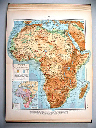 Ullsteins Weltatlas (1923)
36. Afrika (Fluß- und Gebirgskarte)
Afrika (natuurkundig) / Africa (physical)