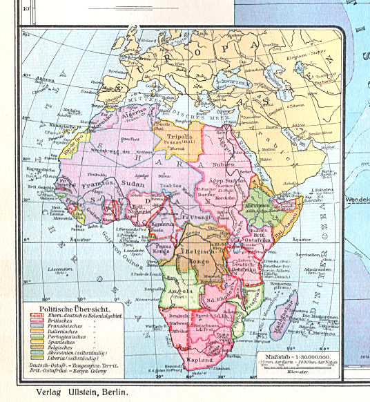 Ullsteins Weltatlas (1923)
36a. Afrika (politische Übersicht)
Afrika (staatkundig) / Africa (political)