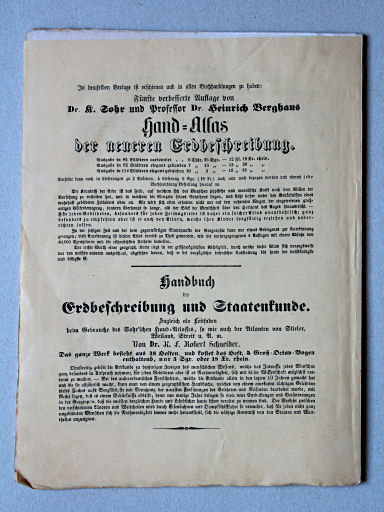 von Wedell's Historischer Hand-Atlas, 1856
Tekstdeel: achterkant omslag / Text volume: back cover