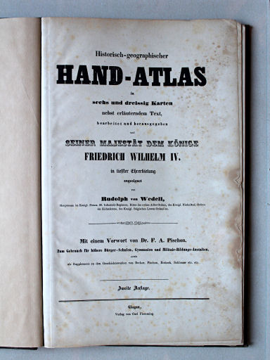 von Wedell's Historischer Hand-Atlas, 1856
Atlasdeel: titelpagina / Atlas volume: title page