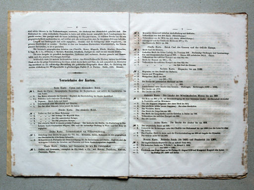 von Wedell's Historischer Hand-Atlas, 1856
Prospectus, inhoudsopgave / Brochure, table of contents (p. 6-7)