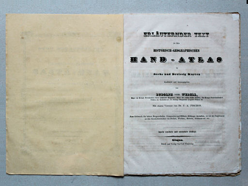 von Wedell's Historischer Hand-Atlas, 1856
Tekstdeel: titelpagina / Text volume: title page