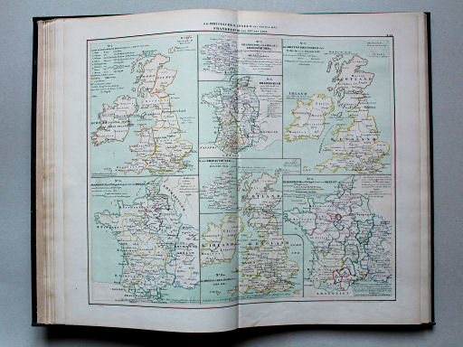 von Wedell's Historischer Hand-Atlas, 1856
9. Die Britischen Inseln von 449 bis 1485. Frankreich von 987 bis 1360