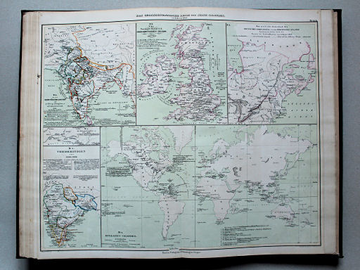 von Wedell's Historischer Hand-Atlas, 1856
31. Das grossbritannische Reich und seine Colonien von 1485 bis 1847, mit Zusätzen bis 1856