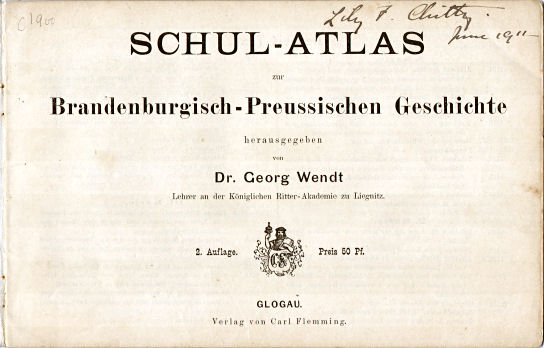 Schul-Atlas zur Brandenburgisch-Preussischen Geschichte
Titelpagina / Title page