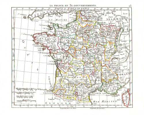 Hérisson, Atlas Portatif (1806)
15. Frankrijk in provincies
15. France in provinces