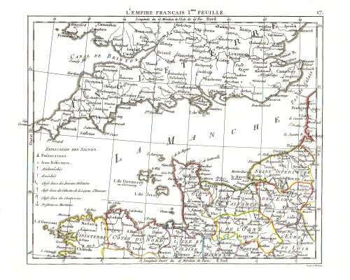 Hérisson, Atlas Portatif (1806)
17. Frankrijk (NW) / France (NW)