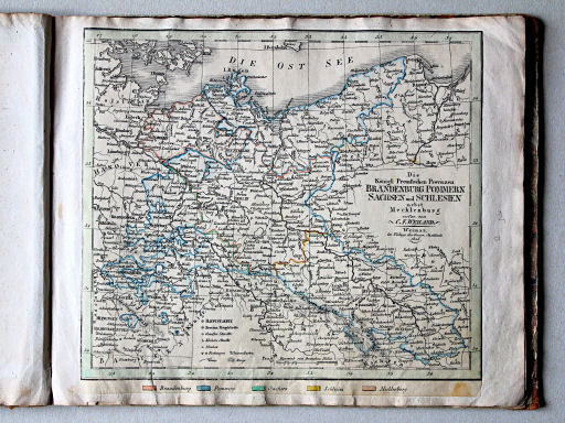Allmän Atlas af C.F. Weiland, 1825
8. Die Königl. Preussischen Provinzen Brandenburg, Pommern, Sachsen und Schlesien nebst Mecklenburg