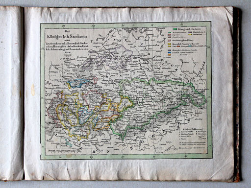 Allmän Atlas af C.F. Weiland, 1825
9. Das Königreich Sachsen nebst den Grossherzogl. u. Herzoglich Sächsischen, Herzoglich Anhaltischen, Fürstlich Schwarzburg und Reussischen Ländern