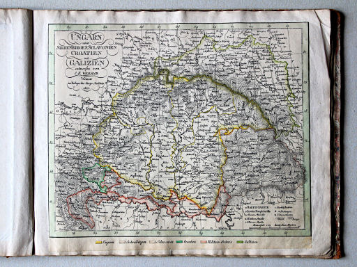 Allmän Atlas af C.F. Weiland, 1825
12. Ungarn nebst Siebenbirgen, Sclavonien, Croatien und Galizien