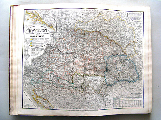 Allgemeiner Hand-Atlas der ganzen Erde (1855)
12. Ungarn mit seinen Nebenländern und Galizien