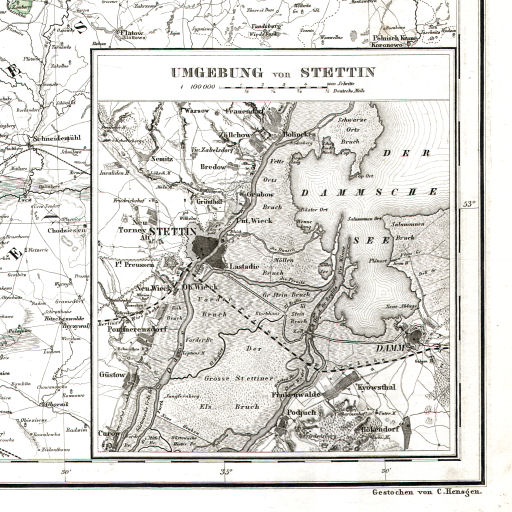 Allgemeiner Hand-Atlas der ganzen Erde (1855)
15a. Umgebung von Stettin