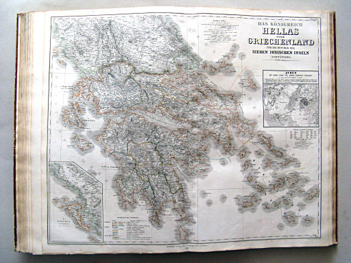 Allgemeiner Hand-Atlas der ganzen Erde (1855)
42. Das Königreich Hellas oder Griechenland und die Republik der sieben Ionischen Inseln (Epthánisos)