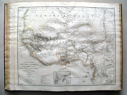 Allgemeiner Hand-Atlas der ganzen Erde (1855)
55. Westliches Mittel-Africa, Senegambien, Sudan, Ober-Guinea und einen Theil der Sahara umfassend