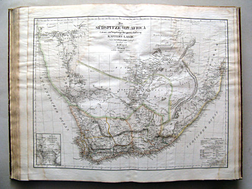 Allgemeiner Hand-Atlas der ganzen Erde (1855)
58. Die Südspitze von Africa mit der Colonie am Vorgebirge der guten Hoffnung und dem Kaffern-Lande