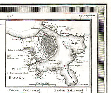 Allgemeiner Hand-Atlas der ganzen Erde (1855)
64a. Plan des Hafens u. der Stadt Havanna