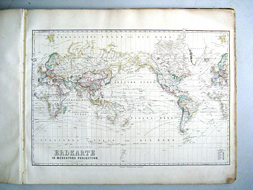 Hand-Atlas der Erde und des Himmels (1860)
2. Erdkarte in Mercators Projection