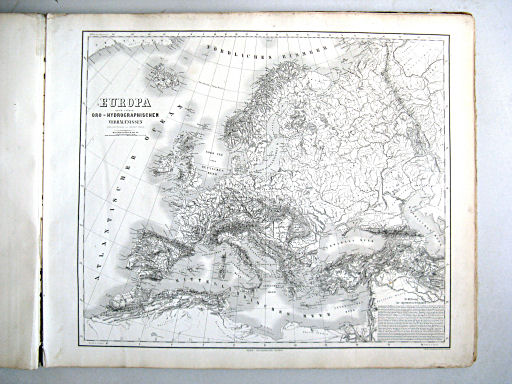 Hand-Atlas der Erde und des Himmels (1860)
7. Europa nach seinen oro-hydrographischen Verhältnissen