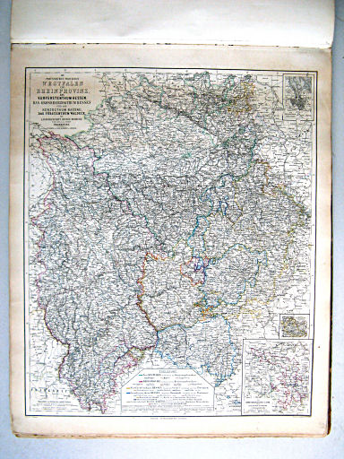 Hand-Atlas der Erde und des Himmels (1860)
23. Die Preussische Provinzen Westfalen und Rheinprovinz; das Kurfürstenthum Hessen, das Grossherzogthum Hessen und das Herzogthum Nassau; das Fürstenthum Waldeck, die Landgrafschaft Hessen Homburg und die freie Stadt Frankfurt