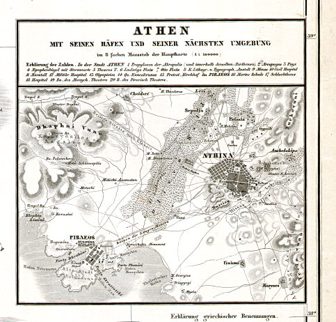 Hand-Atlas des Himmels und der Erde (1860)
49a. Athen mit seinen Häfen und seiner nächsten Umgebung
