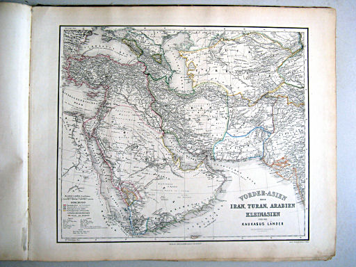 Hand-Atlas der Erde und des Himmels (1860)
52. Vorder-Asien oder Iran, Turan, Arabien, Kleinasien und die Kaukasus Länder